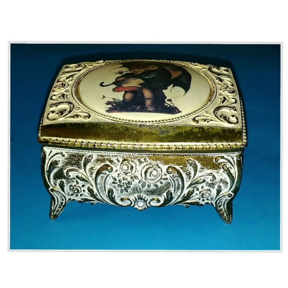 Vintage Hummel Small Metal Jewelry Box
